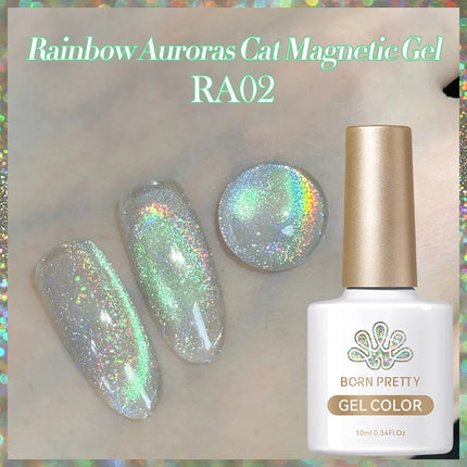 BORN PRETTY 10ml Auroras Glitter Cat Magnetic Gel Nail Polish Jelly Glass Bead Semi Permanent Soak Off UV LED Varnish Manicure