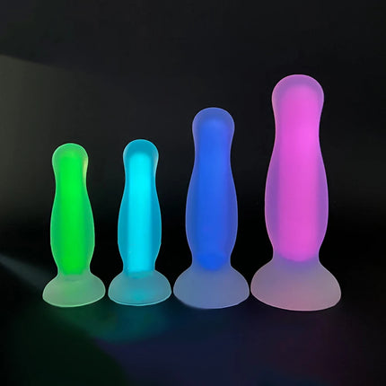 Glow-in-the-Dark Anal Plug Soft Liquid Silicone Butt Training Kit Prostate Massger Sex Toy Pleasure Anal Expander Penetration