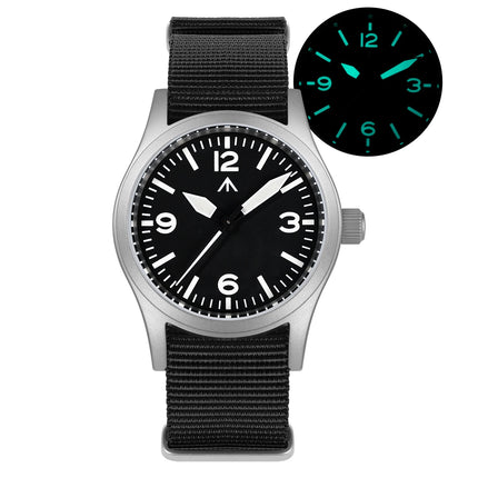 Militado New ML05 PVD Black Quartz Wristwatch VH31 Movement Sapphire Mirror BGW9 316L Case Waterproof 38Mm Vintage Watch