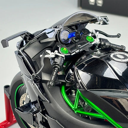 1:6 Kawasaki H2R Motorcycle Diecast Model, Spray Simulation Sound & Light, Fast And Furious Collectible Toy Car,  Mans Gift