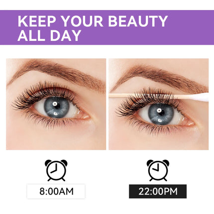 Lakerain 5D Mascara Eyelashes Lengthening Long-Lasting Intense Black Waterproof Nourishing Smudge-Proof Mascara Eye Makeup