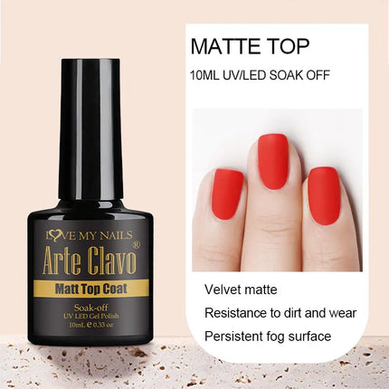 10ML Matte Top Coat Gel Polish Matte Function Gel Semi-Permanent Sealer Varnish Soak Off UV LED Nail Art Functional Gel Supplies