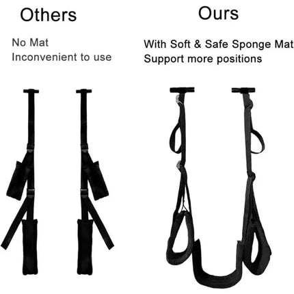 Extra Thick Padded Door Swing Ergonomic Leg Support Adjustable Over-The-Door Sling System Heavy-Duty Comfort Harness for Couple