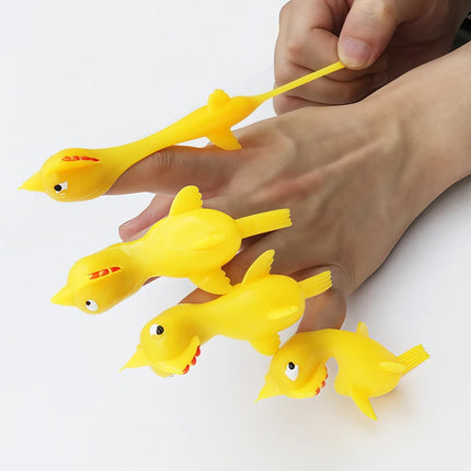 12/24pcs Fun Soft Plastic Finger Catapult Chicken Game Kids Birthday Party Gift School Gift Prize Pack Toys