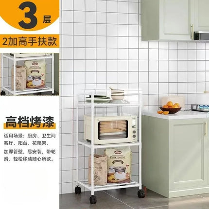 Kitchen storage cart for shelves - multi-level floor-standing household storage unit - bathroom shelf organizer