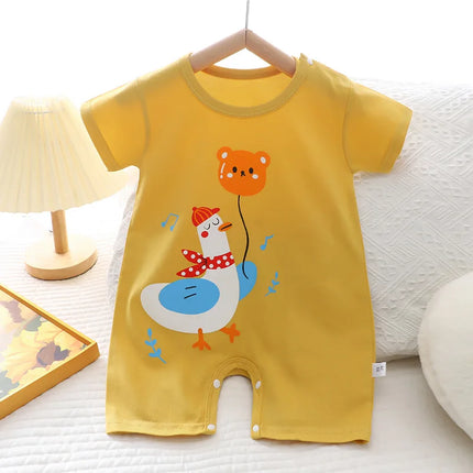 2025 Infant Toddler Crawling Clothes Cotton Summer Boys Girls Thin Male Baby Female Short-sleeved Romper suit Children's Onesie