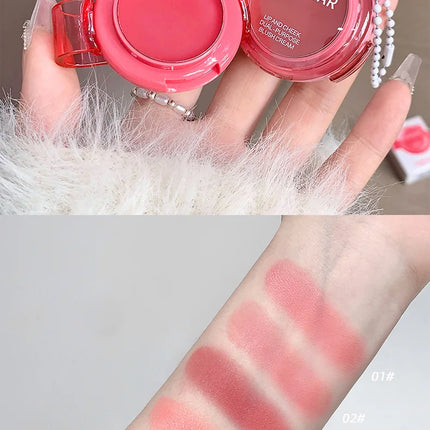 Gege Bear Natural Cream Blush Cheek Color Stick Dual Use Lip And Cheek Gift For Beauty And Health Makeup Fans
