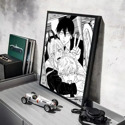 Classic Anime C_Chainsaw M_Man Poster Decorative Wall Art Stickers Mural Photo Print for Home Living Room Hallway Decor