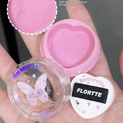 Flortte Air Powder Blush Cream Highlight Natural Nude Repair Brightening Face Thin Glitter Pure Desire Makeup With Puff