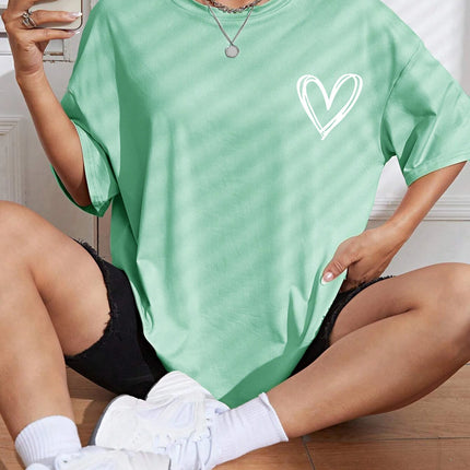 Simple Love Printed Womens T Shirts Summer Breathable Clothes Casual Fashion Short Sleeve Street Oversized All Match T-Shirts