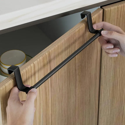 Over Cabinet Towel Bar Holder Kitchen Bathroom Storage Rack No Installation Required Door Hanging Towel Rack Storage Organizer