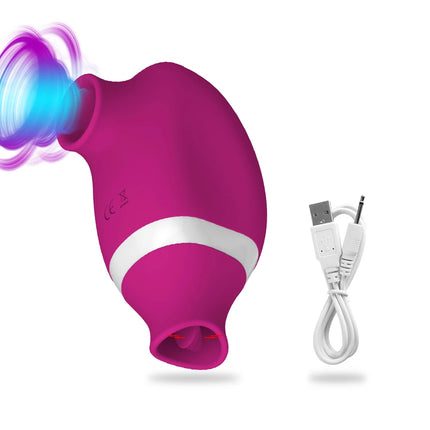 2 In 1 Clit Sucker Nipples Vibrator Clitoris Stimulator for Women Sucking Tongue Licking Female Masturbator Sex Toy for Women
