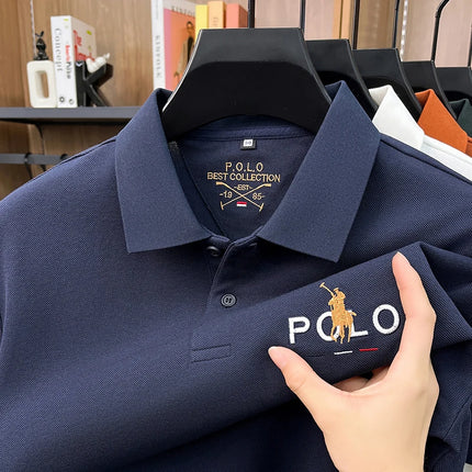 Summer Cotton Short Sleeved T-shirt for Men, 2026 New High-end Brand, Business Casual Pony Embroidery Polo Shirt