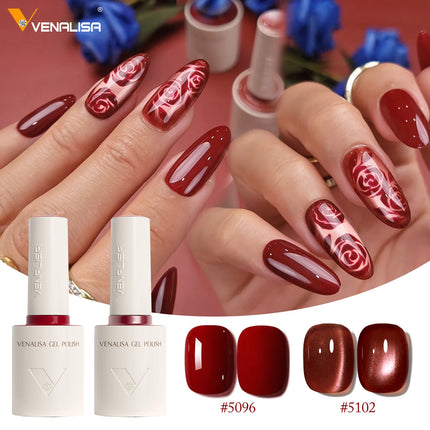 VENALISA 10ml Nail Gel Polish 108Colors HEMA/TPO Free UV LED SoakOff Long Lasting High Gloss Base TopCoat for Salon DIY Manicure