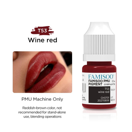 FAMISOO 5ML Permanent Makeup Pigment Inks Lip Tattoo Ink for Semi Permanent Makeup Eyebrows Pigment Tattoo Supplies
