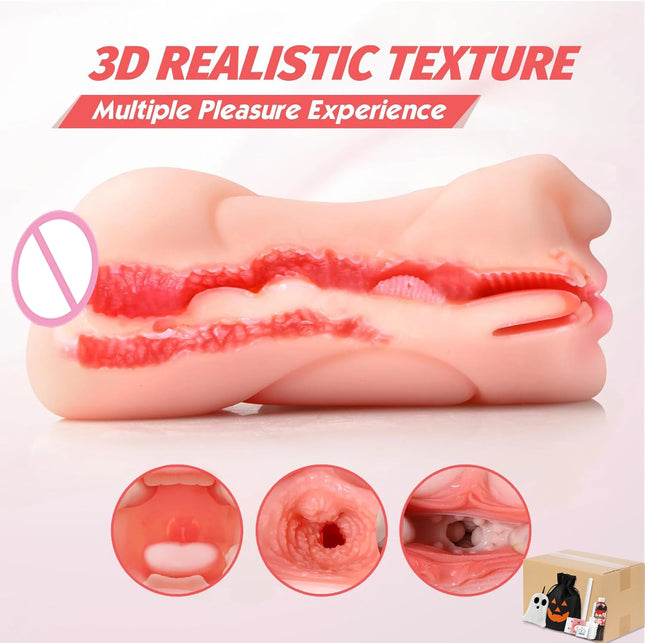 3 IN 1 Male Masturbation Adult Sex Pocket Pussy Sex Toys for Men with Realistic Vagina 18 Masturbator Cup Sex Doll Tooys for Men