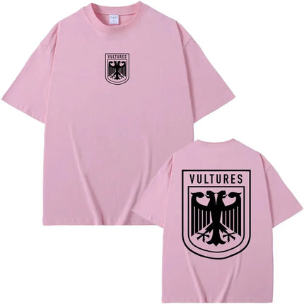 Rapper Kanye West New Music Album Vultures Graphic T-Shirts Men Women Hip Hop Street Fashion Oversized Tees Pure Cotton Tops