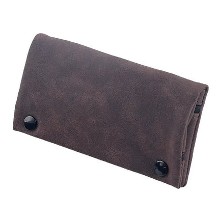 (Ce14)Frosted Leather Hand Cigarette Bag Foldable Storage Bag Handmade Tobacco Lighter Pouch Tobacco Moisturizing Bag