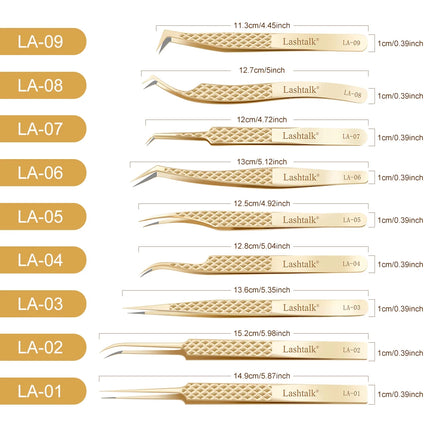 Lashtalk Precision Fiber Tip Tweezer Eyelash Extensions Diamond Grip Anti-Slip Premium Gold Stainless Steel Makeup From Nagaraku