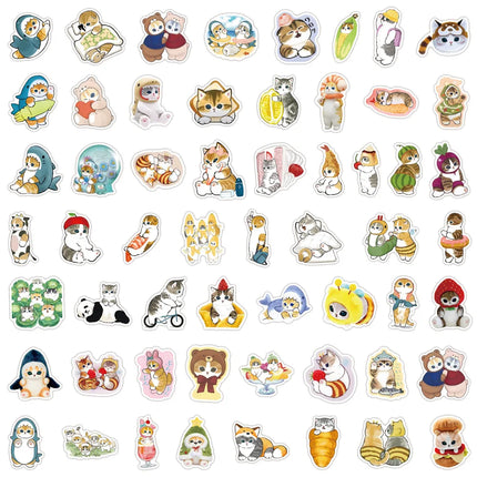 10/30/55/110PCS Kawaii Mofusand Stickers Cartoon Cute Cat Graffiti Decals Kids Toy Gift DIY Scrapbook Guitar Laptop Phone Case
