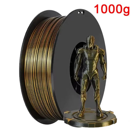 Dual Color Filament Silk PLA 1.75mm 1kg/500g/250g 3D Printer Filament High SpeedShiny PLA Multicolor Black Red Blue Bundle