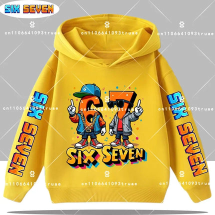 Autumn Children's Comfortable Hoodies 67 Six Seven Digit Print Kid Cute Fleece Sweatshirt Boys Girls Casual Fashion Sport Hooded