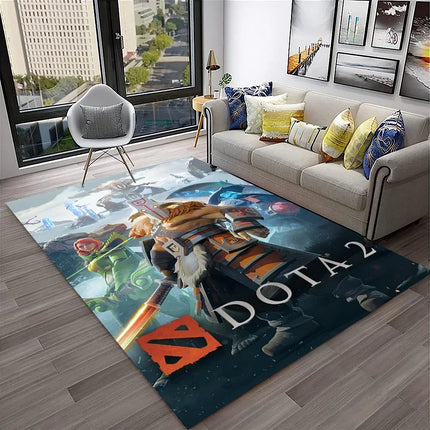 3D Classics Game Dota2 Gamer HD Carpet Rug for Home Living Room Bedroom Sofa Doormat Decor, Kids Play Area Rug Non-Slip Floor Mat