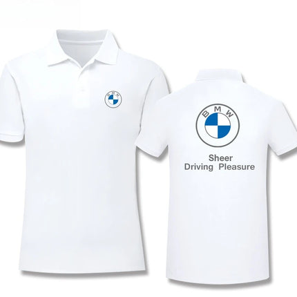 BMW 2025 Summer Men's and Women POLO Shirts Car Club Motorcycle Car Fans Lapel Work Short Sleeve Racing Off-Road Riding T-Shirt