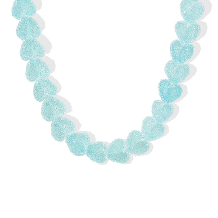 Hot selling colored love resin necklace new cute candy niche design high-end jewelry