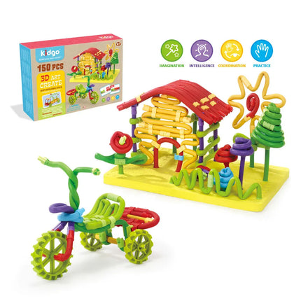 Twisting rod marble run Set 3D Assembly Building Stick Creative Design Blocks Early Education Puzzle montessori DIY Toys gifts