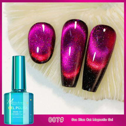 Semi Permanent Lacquer Hybrid Varnish Galaxy Crystal Cat Eye Gel Manicure DIY with Glitter Effect