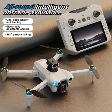 8K HD Mini Drone 2026 New AE5 Pro 4.5" Screen Control 20 Min Battery Headless Mode 360° Flip Quadcopter Helicopter Kid Toy Drone