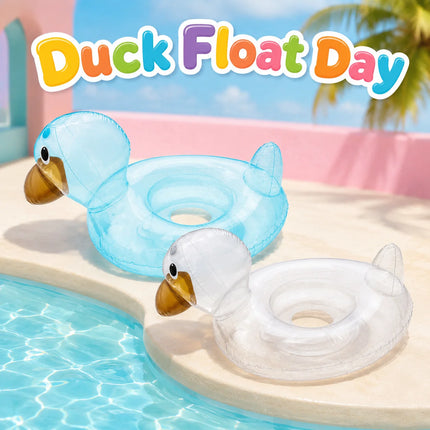 1PC Funny Duck Pool Floats, Rubber Ducks Floatie, Inflatable Tube Swim Ring Giant for Summer Beach Swimming Pool Carnival
