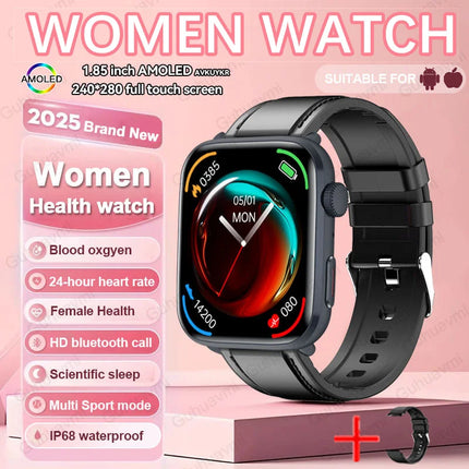 2025 New Women Men AI Smart Diagnosis Watch HRV+PPG Blood Pressure Heart Rate Health Monitor IP68 NFC Fashion Sports Smartwatchs