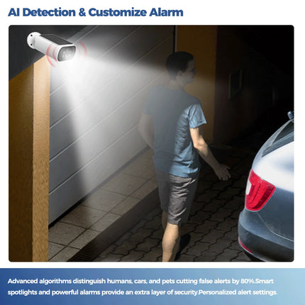 Solar Camera WIFI Outdoor Wireless Security Cam 2.5K Ultra Standby Time PIR Smart Light Color Night Vision AI Detect Battery Cam