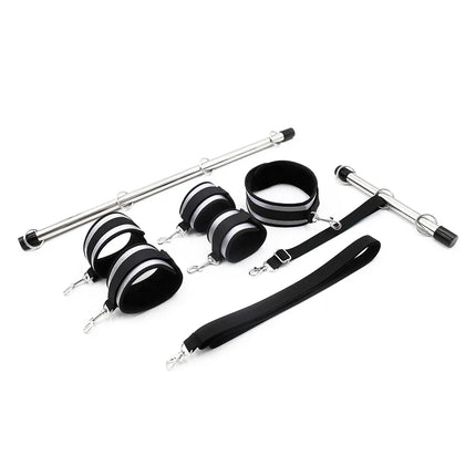 Metal Open Leg Bar Handcuffs Ankle Wrist Cuffs Restraint Shackles Bondage Set Roleplay Adult Game Sex Toys for Men Women Couples