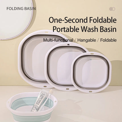 Folding Wash Basin Plastic Wash Basin Tub Lightweight Collapsible Basin Multi-purpose Washbasin for Bathroom Kitchen BXLP01