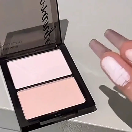 Two Color Highlight & Eye Shadow Powder Delicate, Natural, Lightweight, Matte Finish Eyeshadow Soft Focus Makeup Brightening