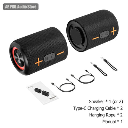 20W Split Bluetooth Speaker TWS Stereo Dual Speaker High Volume Wireless Portable Speaker Outdoor Waterproof Heavy Bass Speaker