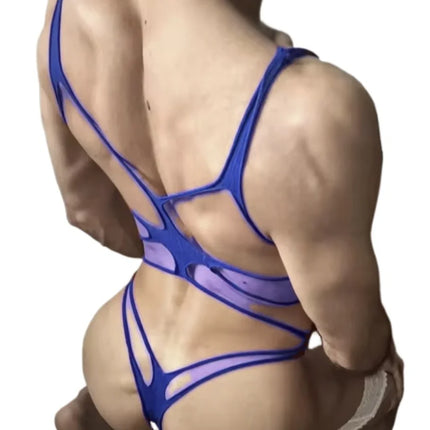 Colorful Men's Underwear Sexy Bodysuits Male Sleepwear Hot Pink Blue Purple Green Man Fishnet Clothes Man Club Wear Dropshipping