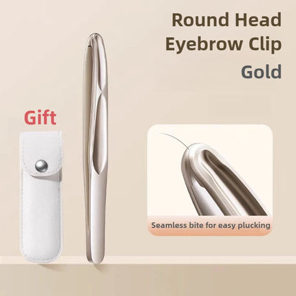Stainless Steel Tweezers for Eyebrows, Mustache & Beard Trimming Precision Painless Hair Removal Tool with Tight Clamping