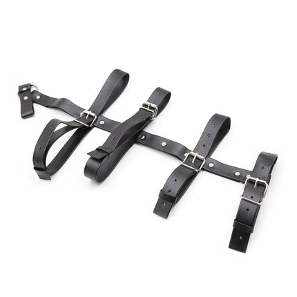 Thierry PU Leather Female Slave Body Harness Arm Cuffs Handcuffs for Adult Game, Fetish Bondage Rope Flirting Sex Toys for Women
