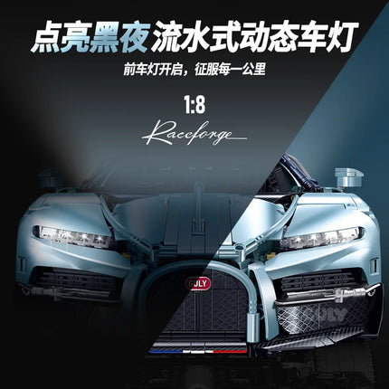 3719Pcs MOC 1:8 Technical Super Sports Car Building Blocks Speed Racing Vehicle Model Bricks Desktop Toys Ornaments Collection G