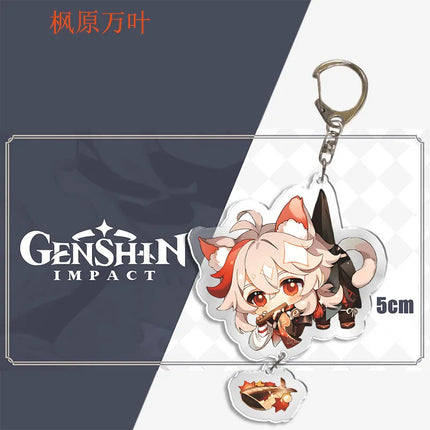 Genshin Impact Keychain Pendant ZhongLi Klee Raiden Shogun Xiao Wendi LingHua Car keyring Women Bag Charms Anime Game key chains