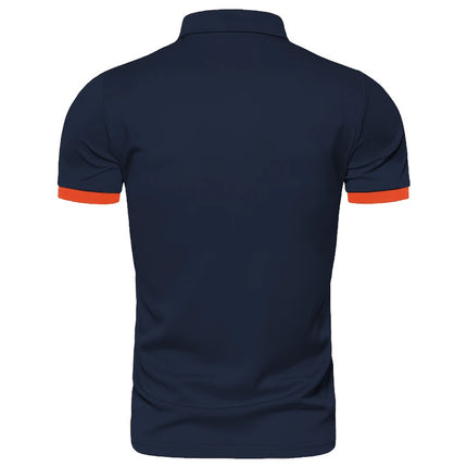 Men's Solid Color Short Sleeve T-Shirt Collar Polo Comfortable Breathable Fashion Basic Fit for Spring/Summer
