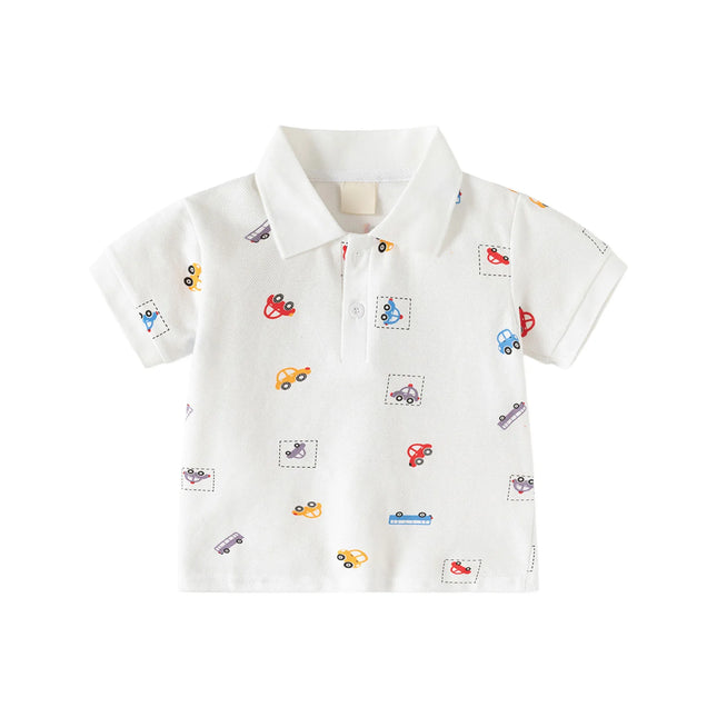 Toddler Boys POLO Shirt Summer Kids Clothes 1 to 2 3 4 5 6 Year Short Sleeve Lapel T Shirts Children School Polos Shirts