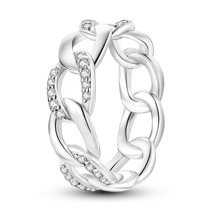 Shine Zircon Ring 925 Silver Original Stone Multi Layer Simple Infinitely Wide Rings For Women FineJewelry Wedding Party Gift