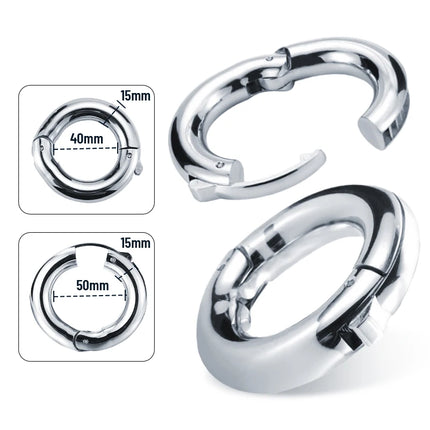 Metal Stainless Steel Cock Ring Adjustable Sperm Locking Ring Exercise Delay Binding Penis Ring Ejaculation Delay Men'S Sex Tool