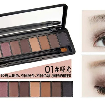 Fashion Eye Makeup Palette Natural Make Up Light 10 Color Nude Eye Shadow Shimmer Matte Eyeshadow Cosmetics Set with Brush