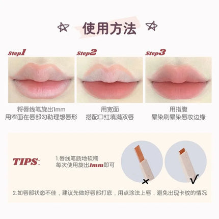 FLORTTE Lip Liner Pencil Matte Lipstick Long Lasting,Smooth Application Mechanical Lip Liners Pencil